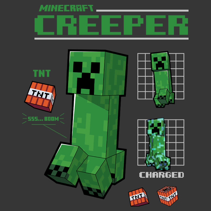 Boy's Minecraft Creeper Graph Charged T-Shirt