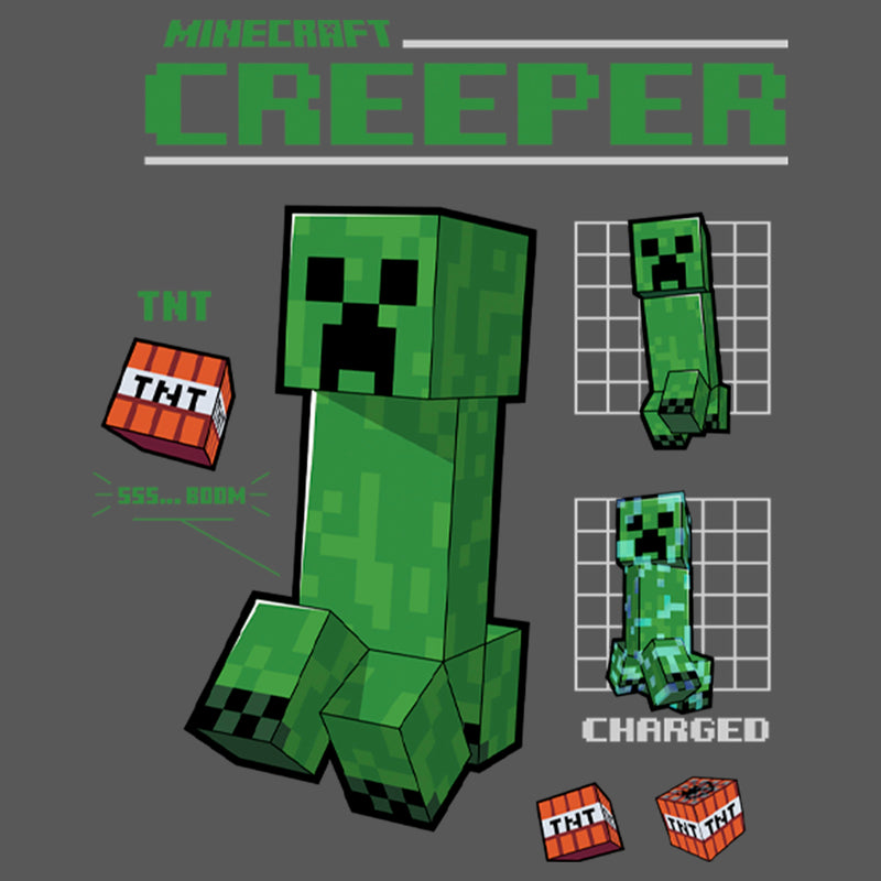 Girl's Minecraft Creeper Graph Charged T-Shirt