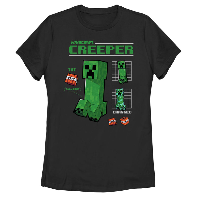 Women's Minecraft Creeper Graph Charged T-Shirt