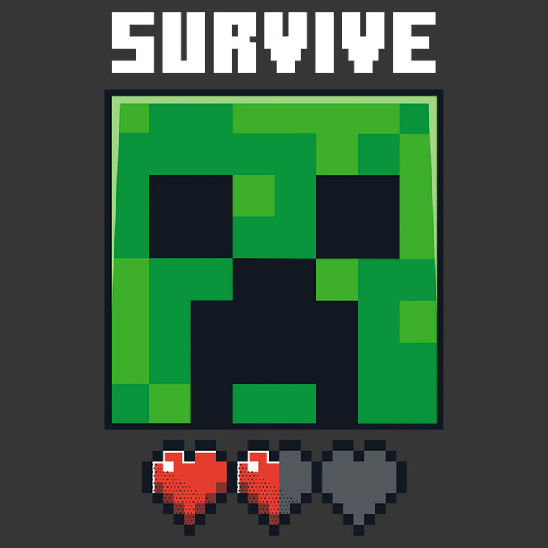 Boy's Minecraft Creeper Survive Hearts T-Shirt