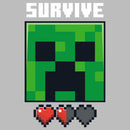 Girl's Minecraft Creeper Survive Hearts T-Shirt