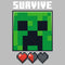 Girl's Minecraft Creeper Survive Hearts T-Shirt