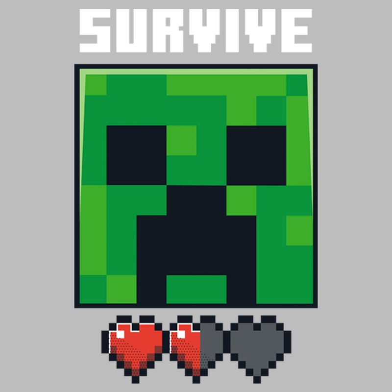 Girl's Minecraft Creeper Survive Hearts T-Shirt