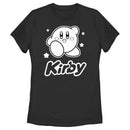 Women's Nintendo Kirby Black and White Portrait T-Shirt