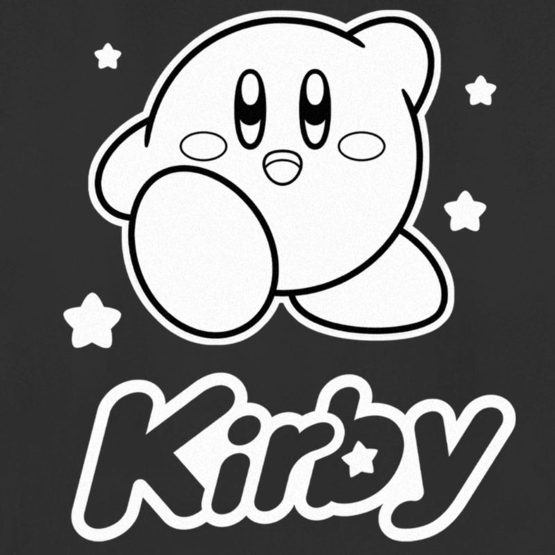 Women's Nintendo Kirby Black and White Portrait T-Shirt