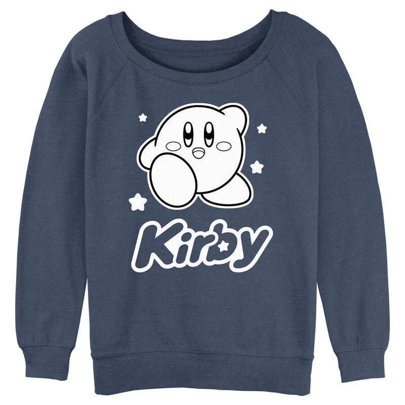 Junior's Nintendo Kirby Black and White Portrait Sweatshirt