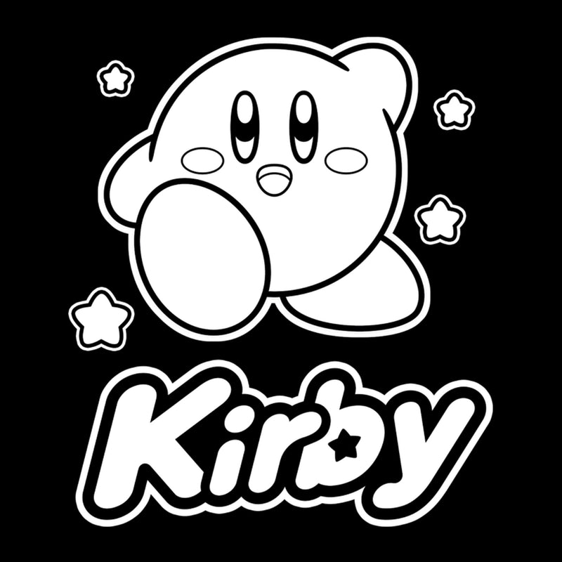 Men's Nintendo Kirby Black and White Portrait Pull Over Hoodie