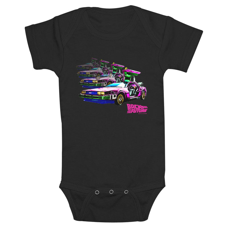 Infant's Back to the Future Neon DeLorean Onesie