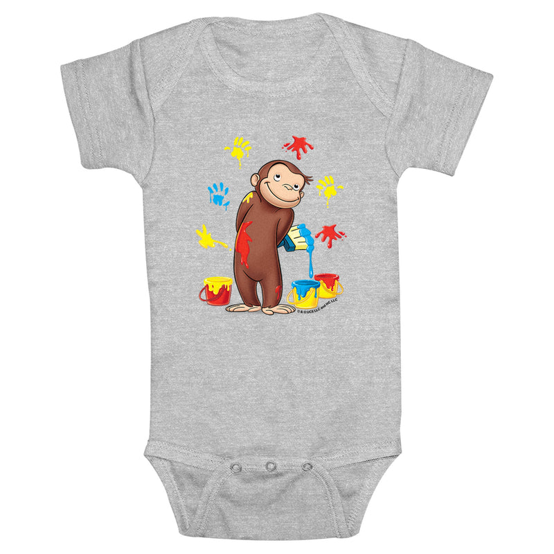 Infant's Curious George Paint Splatters Onesie