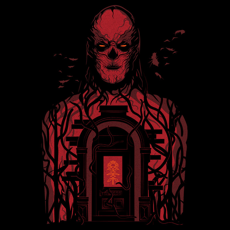 Men's Stranger Things Vecna Haunted House Stained Glass Door T-Shirt