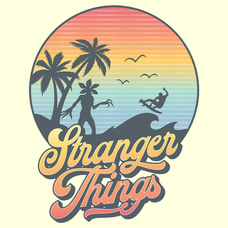 Men's Stranger Things Retro Demogorgon at the Beach T-Shirt