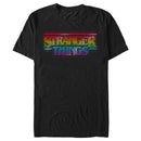 Men's Stranger Things Sparkling Rainbow Logo T-Shirt