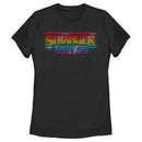 Women's Stranger Things Sparkling Rainbow Logo T-Shirt