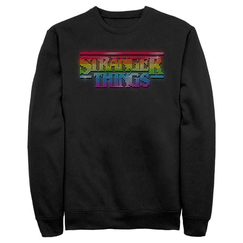 Men's Stranger Things Sparkling Rainbow Logo Sweatshirt