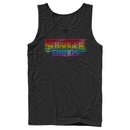 Men's Stranger Things Sparkling Rainbow Logo Tank Top