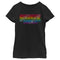 Girl's Stranger Things Sparkling Rainbow Logo T-Shirt