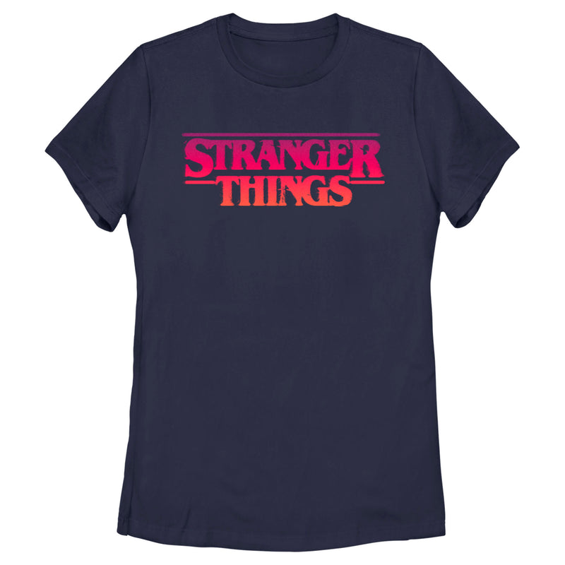 Women's Stranger Things Pink Logo T-Shirt