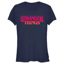 Junior's Stranger Things Pink Logo T-Shirt