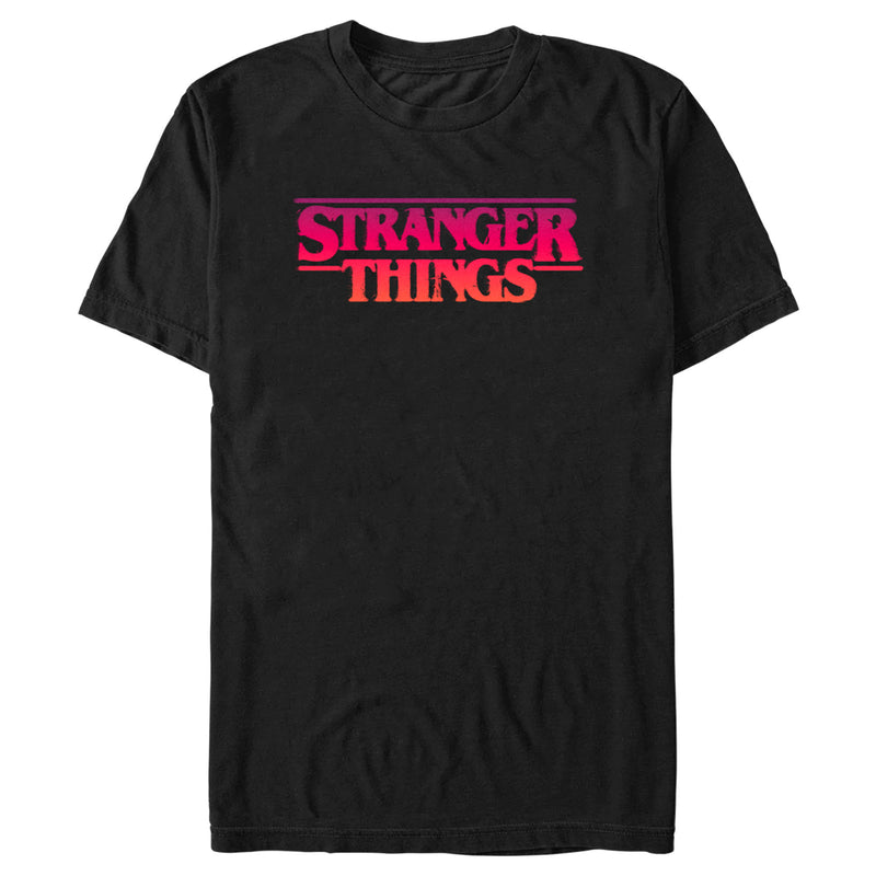 Men's Stranger Things Pink Logo T-Shirt