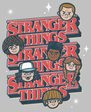 Women's Stranger Things The Gang Cartoon Logo T-Shirt