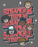 Junior's Stranger Things The Gang Cartoon Logo T-Shirt