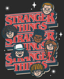 Men's Stranger Things The Gang Cartoon Logo T-Shirt