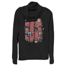 Junior's Stranger Things The Gang Cartoon Logo Cowl Neck Sweatshirt