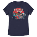 Women's Stranger Things Cartoon Gang T-Shirt