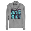 Junior's Stranger Things Gang Bleeding Nose Stacked Cowl Neck Sweatshirt