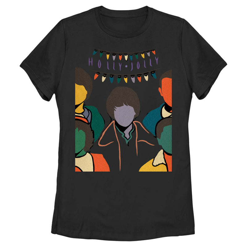 Women's Stranger Things Faceless Gang Holly Jolly T-Shirt