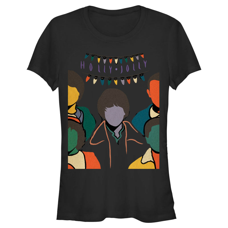 Junior's Stranger Things Faceless Gang Holly Jolly T-Shirt