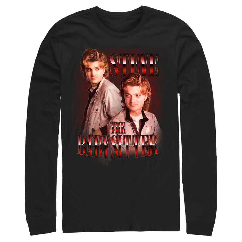 Men's Stranger Things Steve The Babysitter Long Sleeve Shirt