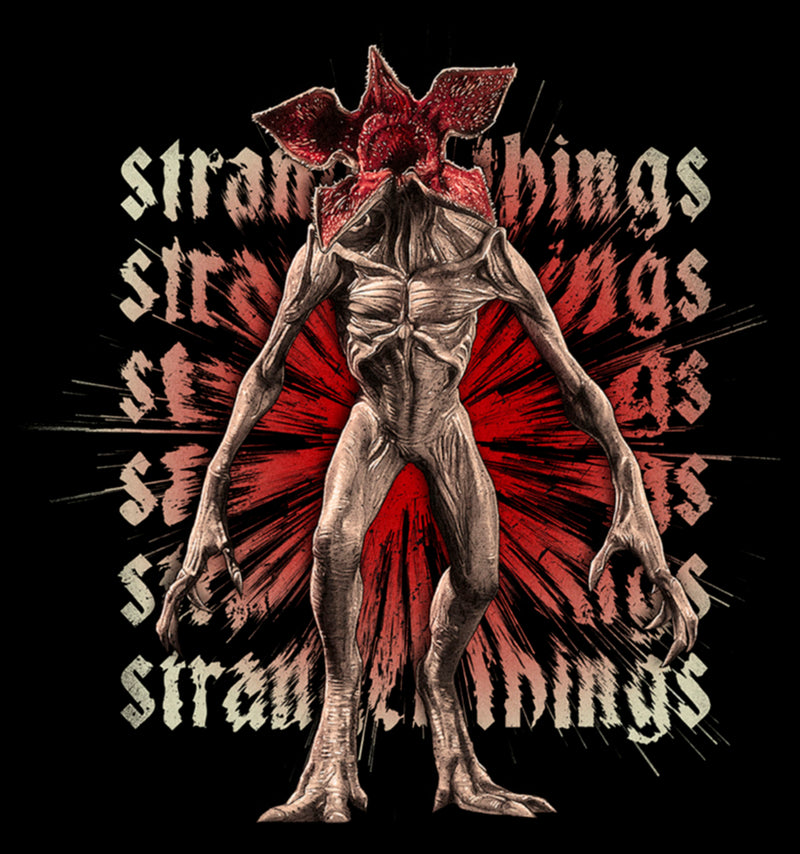 Junior's Stranger Things Demogorgon Monster Logo Stacked T-Shirt