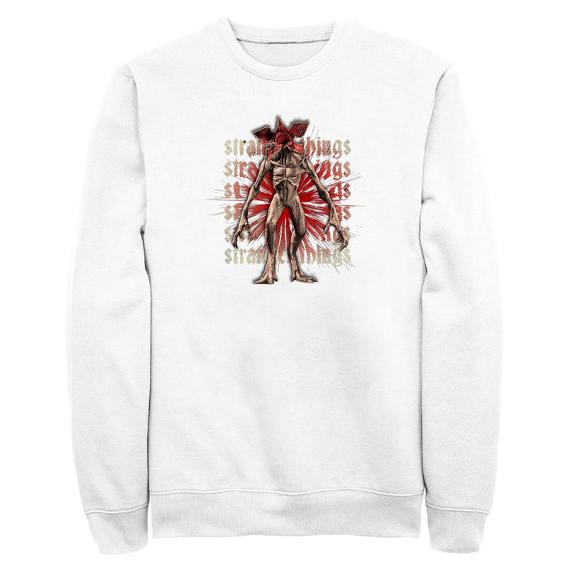 Men's Stranger Things Demogorgon Monster Logo Stacked Sweatshirt