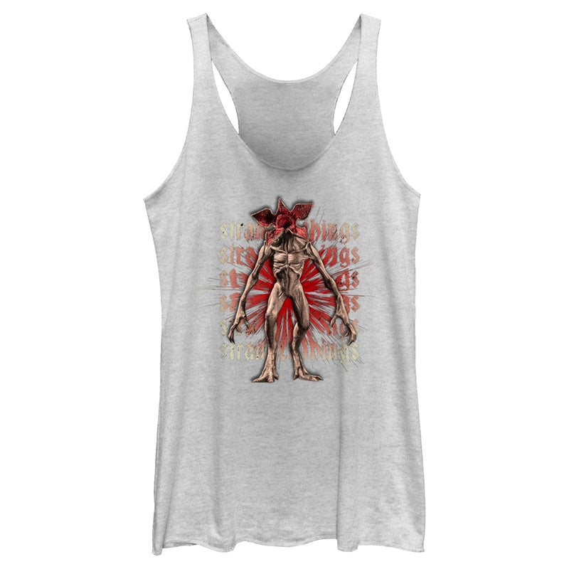 Women's Stranger Things Demogorgon Monster Logo Stacked Racerback Tank Top