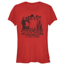 Junior's Stranger Things Group Shot and Flaming Logo T-Shirt