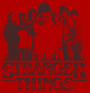 Junior's Stranger Things Group Shot and Flaming Logo T-Shirt