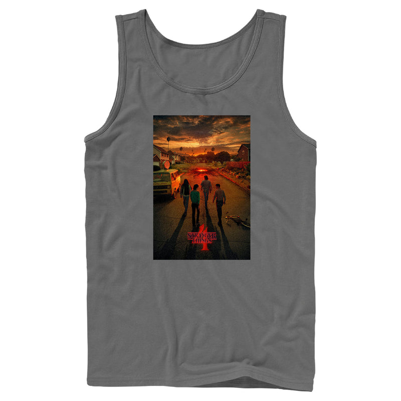 Men's Stranger Things Four Friends Rift Apocalypse Poster Tank Top