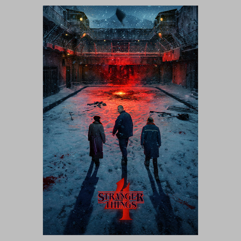 Men's Stranger Things Four Friends Rift Apocalypse Poster T-Shirt