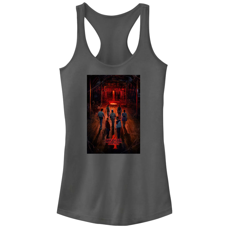 Junior's Stranger Things Four Friends Rift Apocalypse Poster Racerback Tank Top