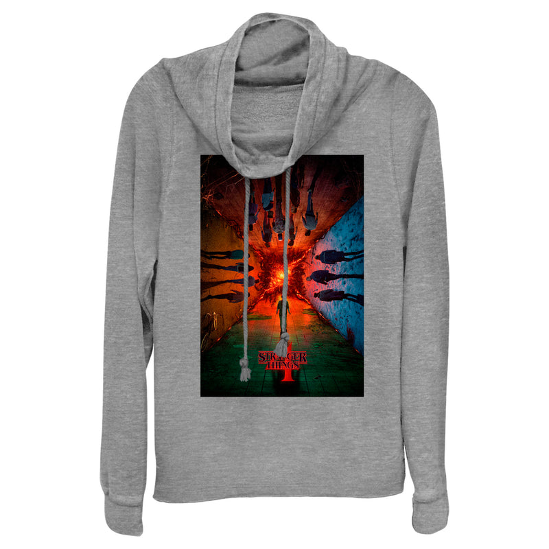 Junior's Stranger Things The Rift Has Many Dimensions Poster Cowl Neck Sweatshirt