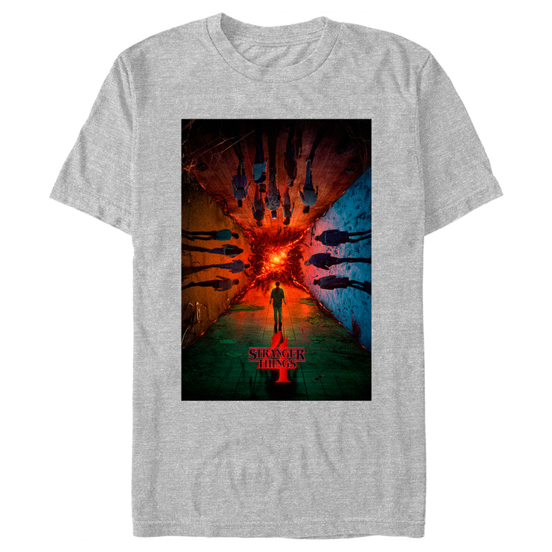 Men's Stranger Things Four Friends Rift Apocalypse Poster T-Shirt