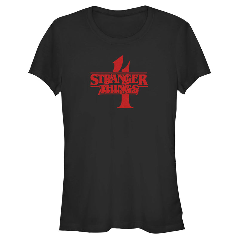 Junior's Stranger Things Red Logo 4 T-Shirt