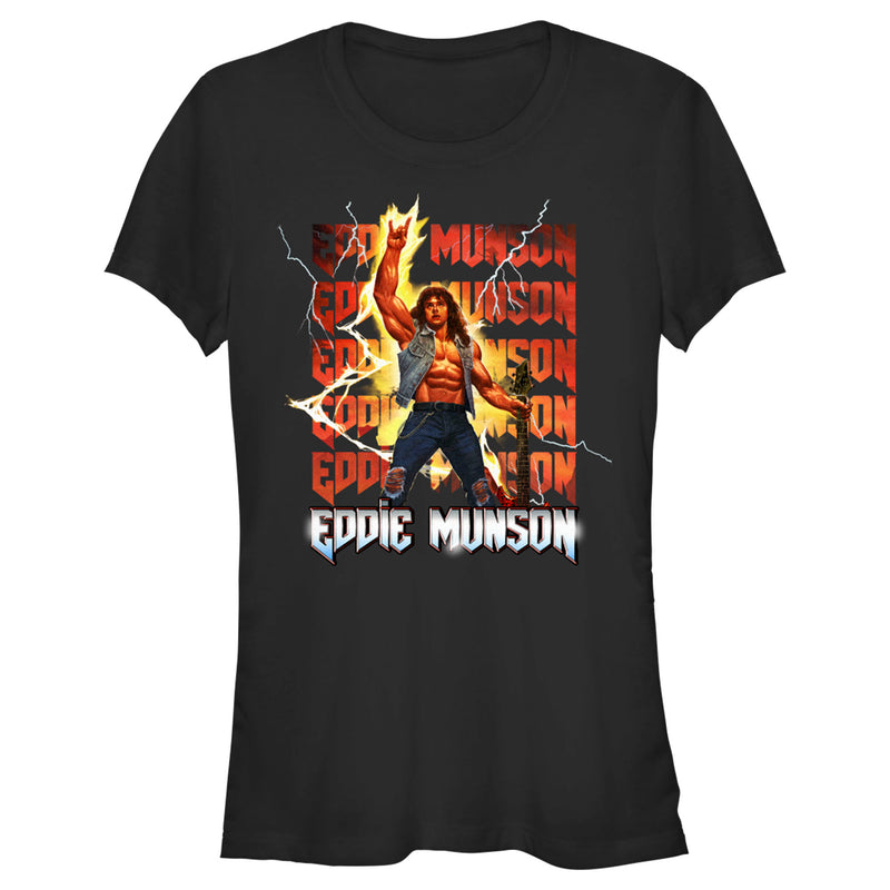 Junior's Stranger Things Rockstar Eddie Munson T-Shirt