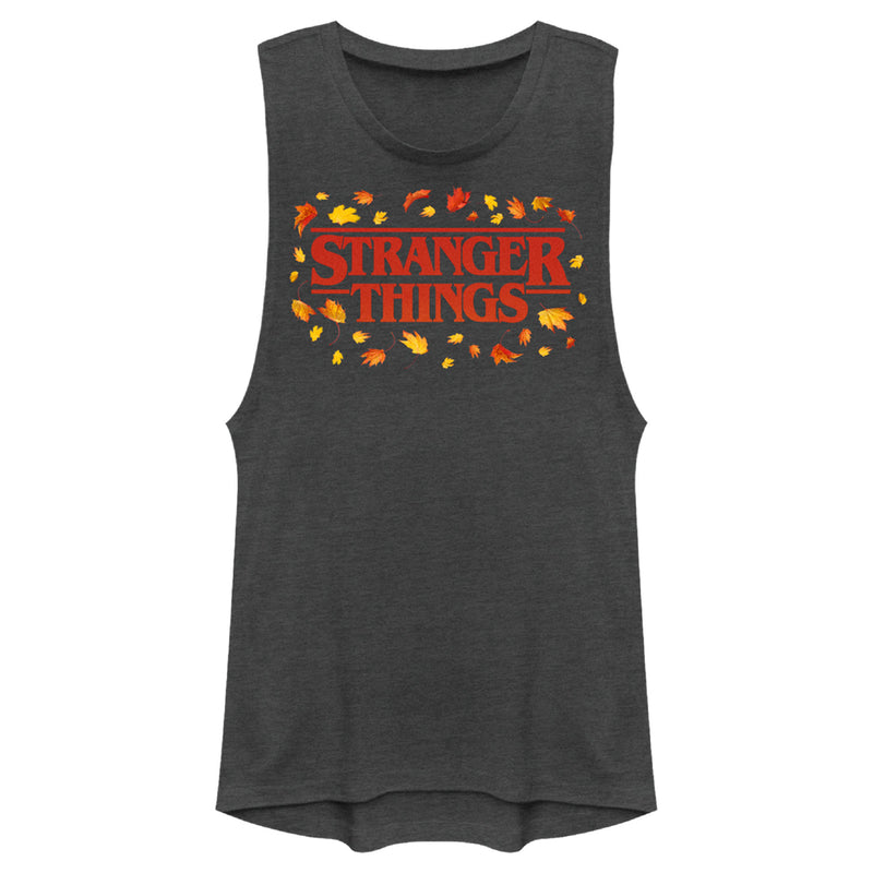 Junior's Stranger Things Autumn Logo Festival Muscle Tee