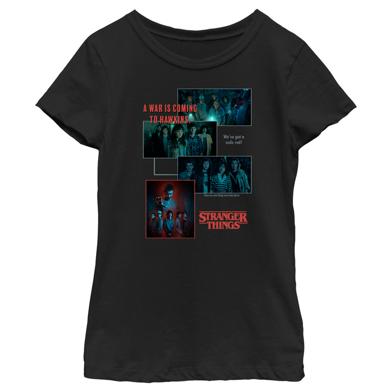 Girl's Stranger Things Scenes Collage War Is Coming To Hawkins T-Shirt