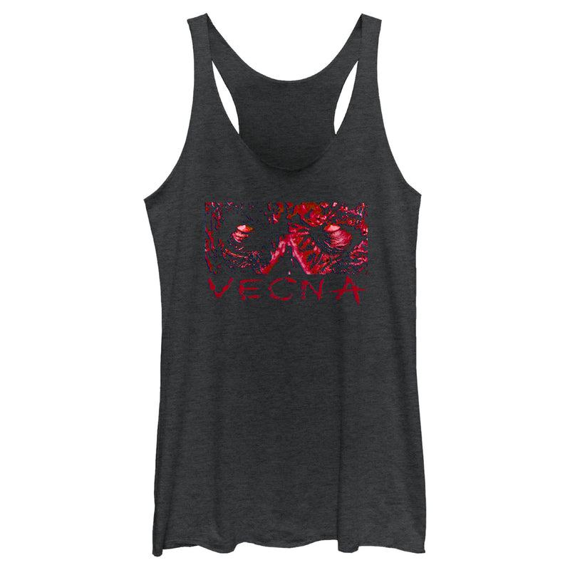 Women's Stranger Things Vecna Dark Stare Eye Shot Racerback Tank Top