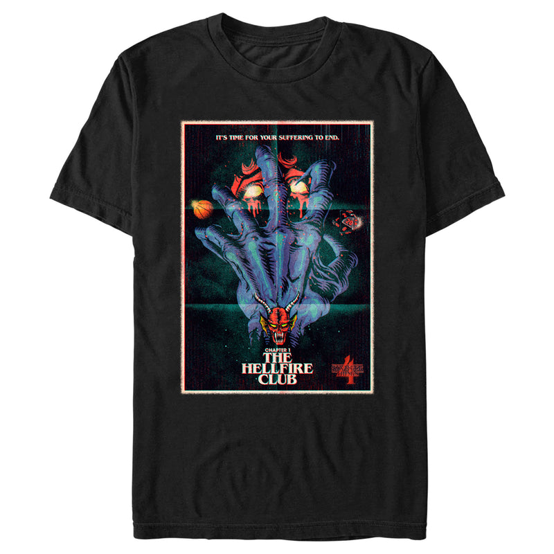 Men's Stranger Things Retro Hellfire Club Poster T-Shirt