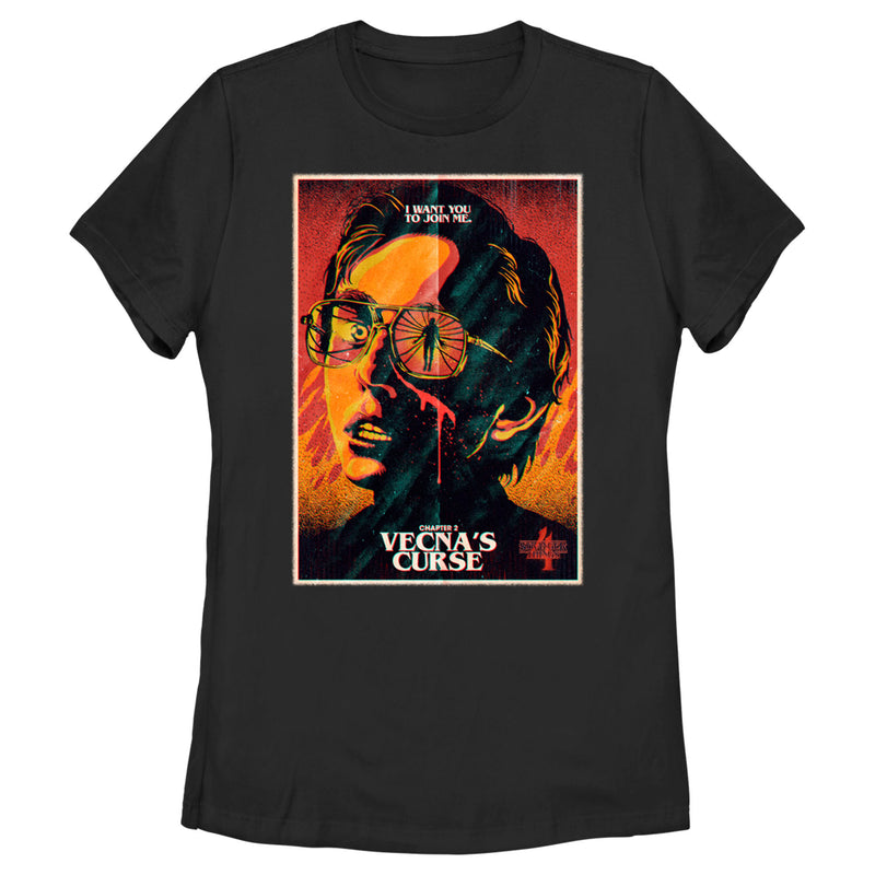 Women's Stranger Things Retro Vecna's Curse Poster T-Shirt