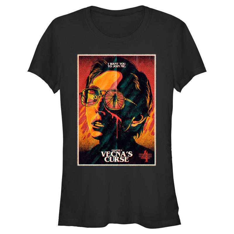 Junior's Stranger Things Retro Vecna's Curse Poster T-Shirt